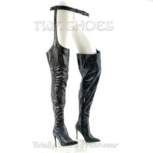 belted thigh high boots size 10